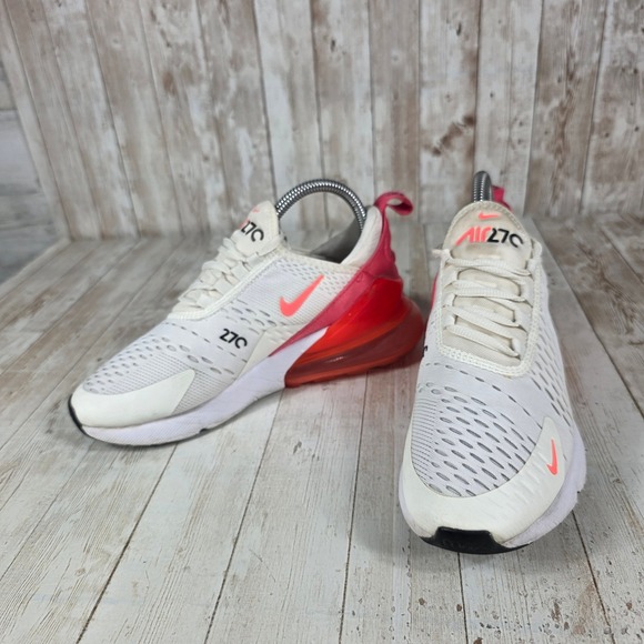 Nike Air Max 270 White Pink Orange Athletic‎ Running Shoes Sneakers Womens - Picture 5 of 8